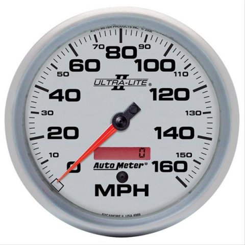 Autometer Ultra-Lite II 5 Inch 160 MPH FSE Programmable Speedometer