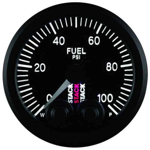 Autometer Stack Instruments Pro Control 52mm 0-100 PSI Fuel Pressure Gauge - Black (1/8in NPTF Male)