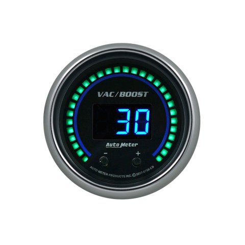 Autometer 52.4mm Black Switchable 0-1600 PSI / 0-110 BAR Vacuum/Boost Cobalt Elite Digital Gauge