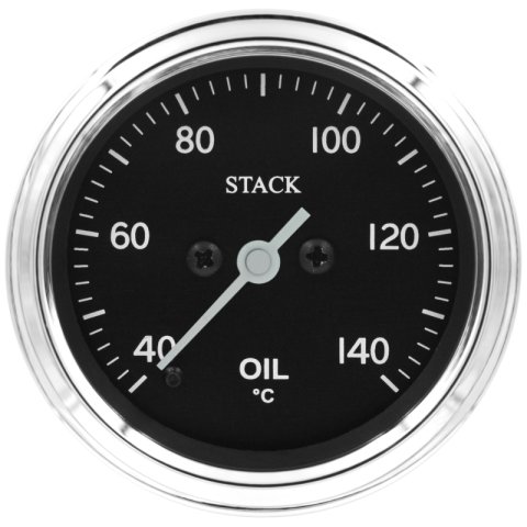 Autometer Stack 52mm 40-140 Deg C 1/8in NPTF Male Pro Stepper Motor Oil Temp Gauge - Classic