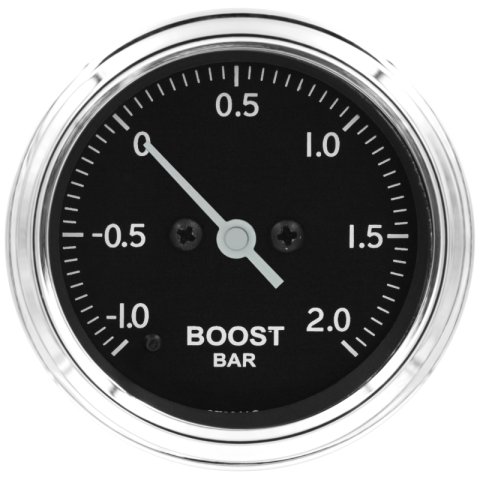 Autometer Stack 52mm -1 to +2 Bar (Incl T-Fitting) Pro Stepper Motor Boost Pressure Gauge - Classic