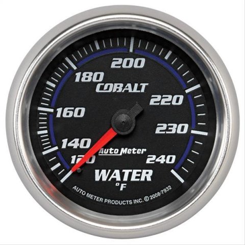 Autometer Cobalt 66mm 120-240 Degree F Mechanical Water Temperature Gauge