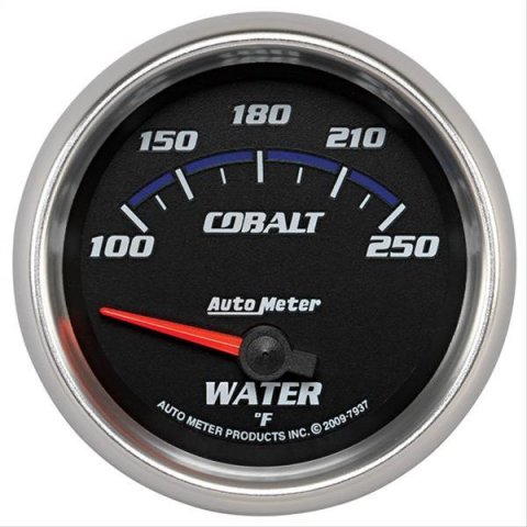 Autometer Cobalt 66mm 100-250 Degree F Electric Water Temperature Gauge