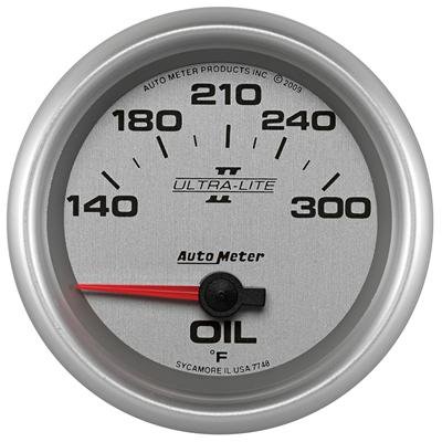 Autometer Ultra-Lite II 2 5/8in 140-300 Degree F Short Sweep Electronic Oil Temperature Gauge