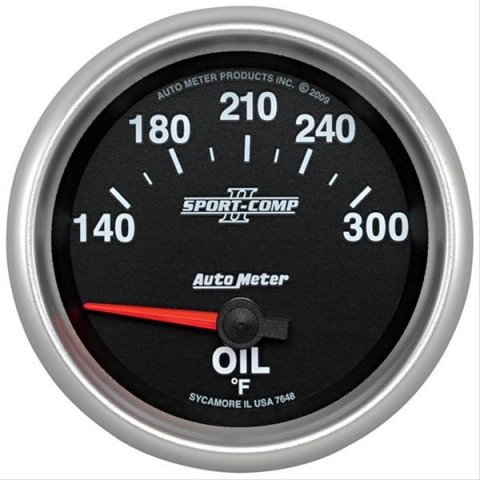 Autometer Sport-Comp II 140-340 Deg F Short Sweep Electronic Oil Temperature Gauge