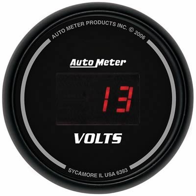 Autometer Black 52.4mm 8-18 Volts Digital Voltmeter Gauge