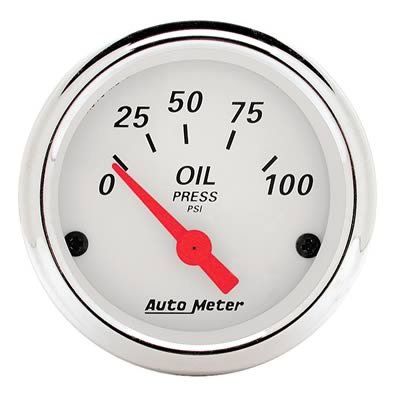 Autometer Arctic White 52mm 0-100 PSI Short Sweep Electronic Oil Pressure Gauge