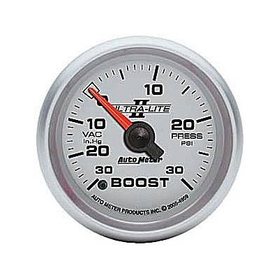 Autometer Ultra-Lite II 52mm 30 In Hg-Vac/30 PSI Full Sweep Electronic Vacuum/Boost Gauge