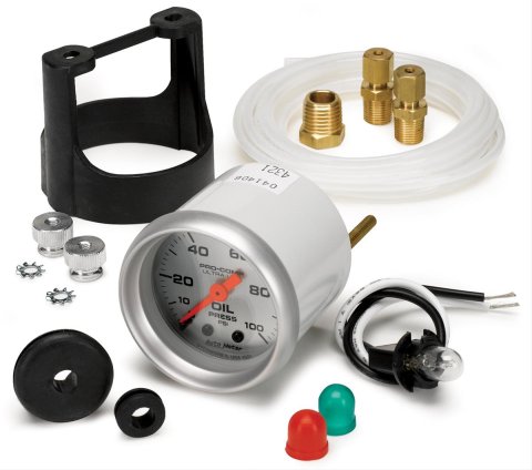 Autometer Ultra-Lite II 52mm 0-100 PSI Mechanical Oil Pressure Gauge