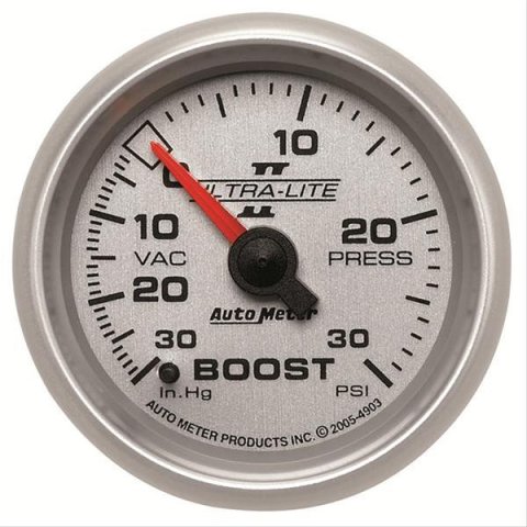 Autometer Ultra-Lite II 52mm 30 PSI Mechanical Boost Gauge