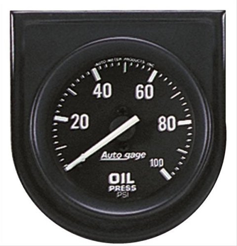 Autometer AutoGage Gauge Console 100psi Oil Pressure Gauge - Black Dial/Black Bezel