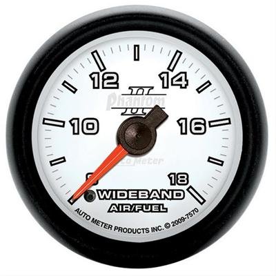 Autometer Phantom II 52mm Full Sweep Electronic 8:1-18:1 AFR Wideband Air/Fuel Ratio Analog Gauge