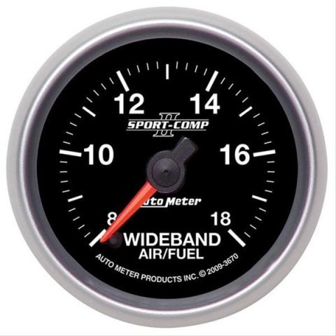 Autometer Sport-Comp II 52mm 8:1-18:1 AFR Wideband Air/Fuel Ratio Analog Gauge