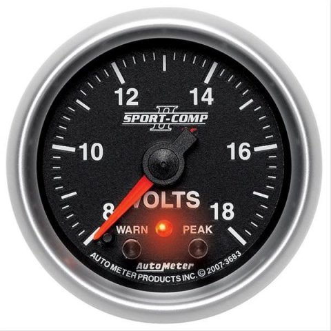 Autometer Sport-Comp II 2-1/16in Digital Voltmeter Gauge - 18V