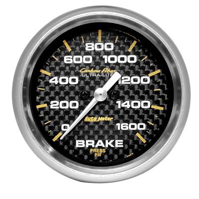 AutoMeter Gauge Brake Pressure 2- 5/8in 1600PSI Digital Stepper Motor - Carbon Fiber