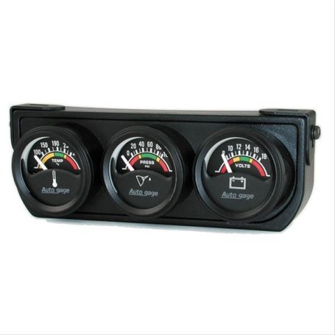 Autometer AutoGage 1.5in 0-100 PSI Oil Press/ 18 Volt / 280 Deg Water Temp Gauge Console