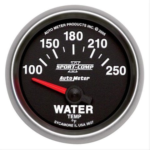 Autometer Sport-Comp II 52mm 100-250 F Short Sweep Electronic Water Temperature Gauge