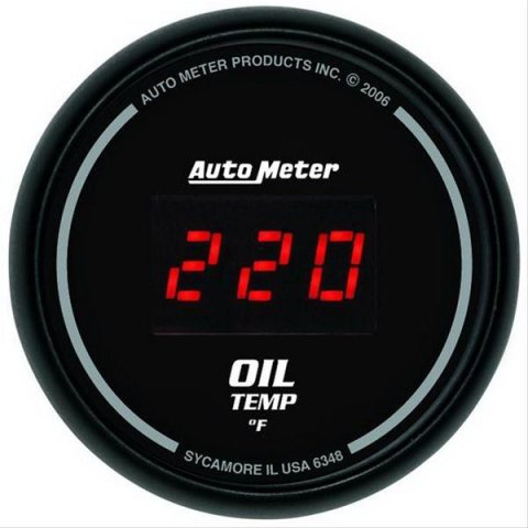 Autometer Black 0-400F Digital Oil Temp Gauge
