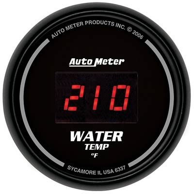 Autometer Black 0-300 F Digital Water Temp Gauge