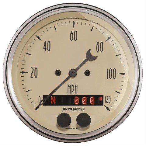 Autometer 3-3/8in Antique Beige 120 MPH GPS Speedometer Gauge