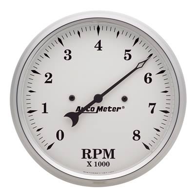Autometer 5 inch 8000rpm In-Dash Old Tyme Tachometer - White