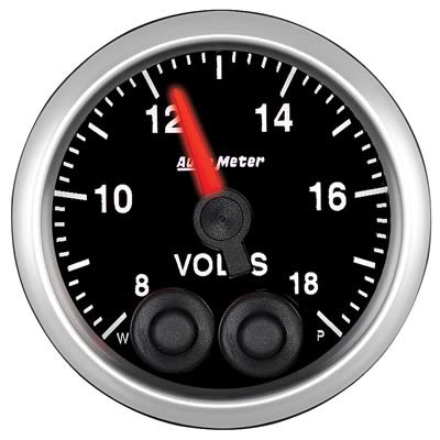 Autometer Elite 52.4mm Peak & Warn w/ Electronic Control 8-18 Volt Voltmeter
