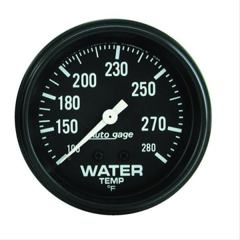 Autometer AutoGage 2 5/8in Mechanical 100-280 Deg Water Temp Gauge - Black