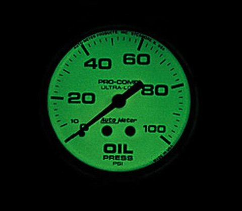Autometer Ultra-Nite 66.7mm 0-100 PSI Mechanical Oil Pressure Gauge