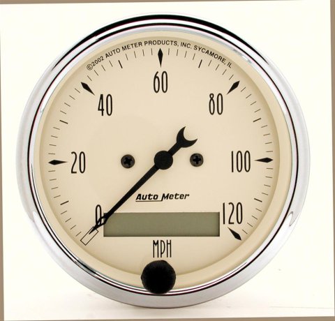 Autometer 3-1/8in 0-190km/h Antique Beige Elec. Programmable Speedometer