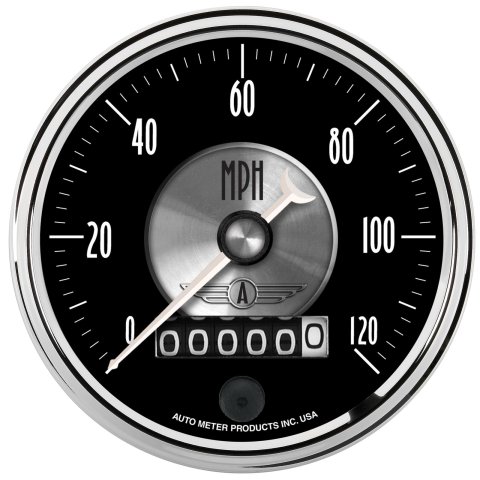 Autometer Prestige Series Black 3-3/8in 120mph Electronic Programmable Speedometer Gauge