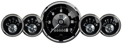Autometer Prestige Series Black Diamond 3-3/8in Electric Speedometer 2-1/16in Electric Oil Pressure