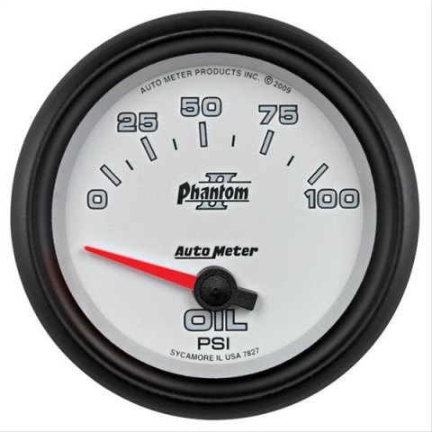 Autometer Phantom II 2 5/8in 0-100 PSI Short Sweep Electronic Oil Pressure Gauge