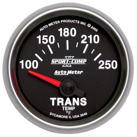 Autometer Sport-Comp II Short Sweep Electronic 100-250 Deg F Transmission Temp Gauge