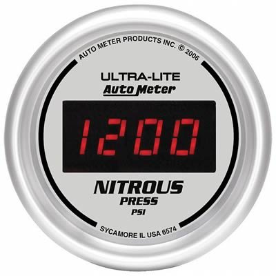 Autometer Ultra-Lite 2-1/16in 1600 PSI Digital Nitrous Pressure Gauge - Silver