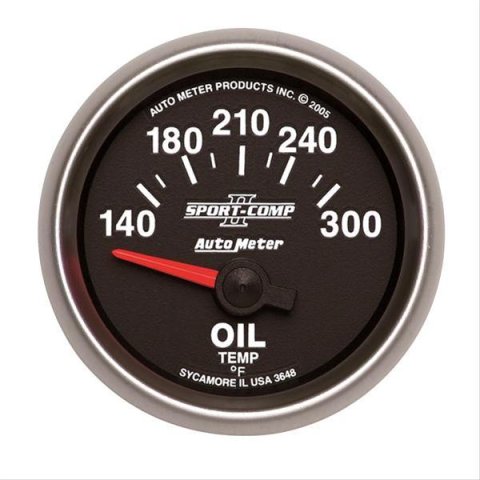Autometer Sport-Comp II Electronic 140-300 Deg F Oil Temp Gauge
