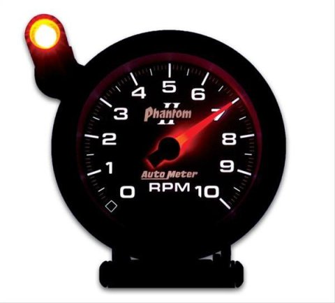 Autometer Phantom II 3.75in Pedestal Mount 10k RPM w/ Ext. Shift-Lite Tachometer
