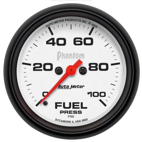 Autometer Phantom 2-5/8in 0-100 PSI Fuel Pressure Gauge