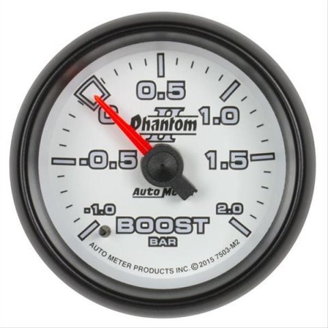 Autometer Phantom II Gauge Vac/Boost 2 1/16in -1 - +2 Bar Mechanical Phantom II