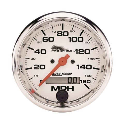 Autometer Pro-Cycle Gauge Speedo 3 3/4in 160 Mph Elec White