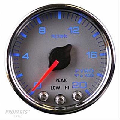 Autometer Spek-Pro Gauge Pyro. (Egt) 2 1/16in 2000f Stepper Motor W/Peak & Warn Slvr/Chrm