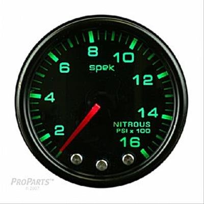 Autometer Spek-Pro Gauge Nitrous Press 2 1/16in 1600psi Stepper Motor W/Peak & Warn Blk/Smoke/Blk