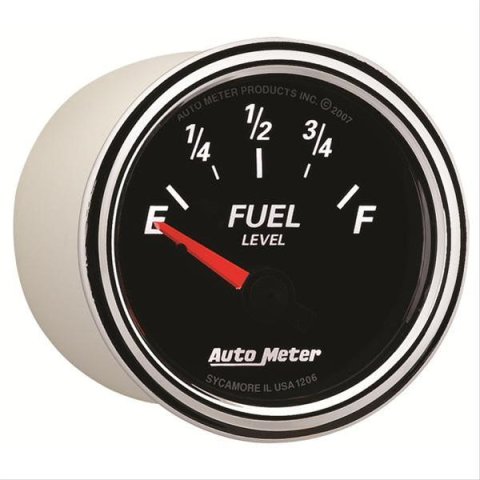 Autometer Designer Black II 52mm 240 Ohm Empty/33 Ohm Full Fuel Level Gauge