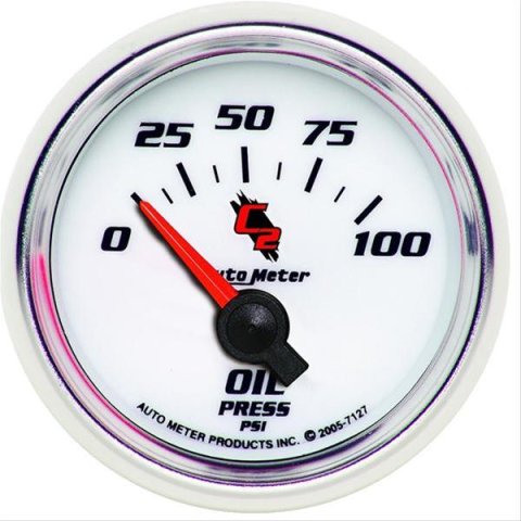 Autometer C2 52mm Electric 0-100 PSI Oil Pressure Gauge