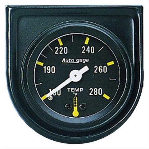 Autometer AutoGage 1 1/2in Mechanical 280 Deg Water Temp Gauge - Black