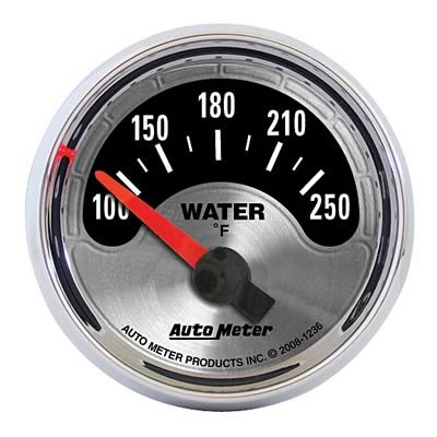Autometer American Muscle 52mm Short Sweep Electric 250 Deg F Water Temp Gauge