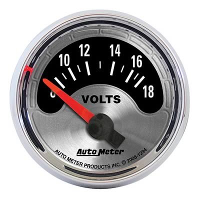 Autometer American Muscle 52mm Short Sweep Electric 18V Voltmeter Gauge