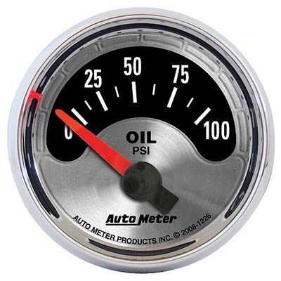 Autometer American Muscle 52mm Short Sweep Electric 100PSI Oil Pressure Gauge