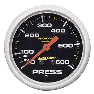 Autometer 2-5/8in Pro-Comp Liquid Filled Mechanical 600 PSI Pressure Gauge