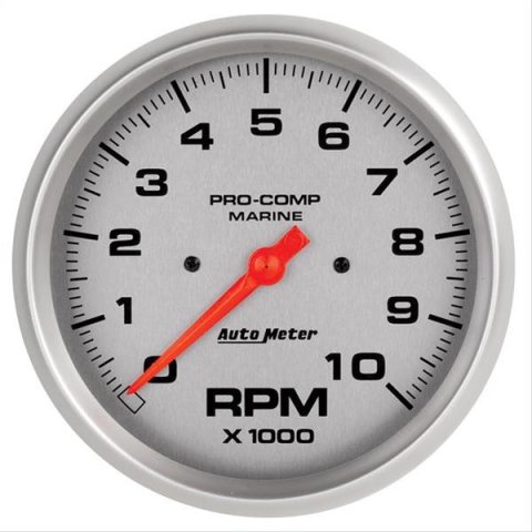 Autometer Marine Silver Ultra-Lite 5in 10K RPM In-Dash Tachometer Gauge