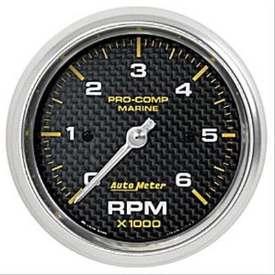 Autometer Marine Carbon Fiber Ultra-Lite Gauge 3-3/8in Tachometer 6K RPM